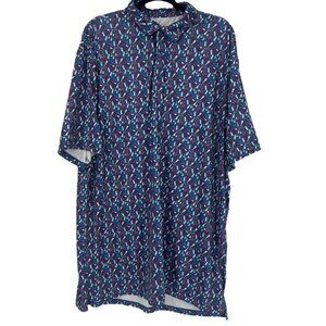 🍷 1764 Men’s Novelty Wine Print Graphic Button Up Shirt 2XL 🍷